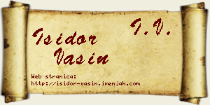 Isidor Vasin vizit kartica